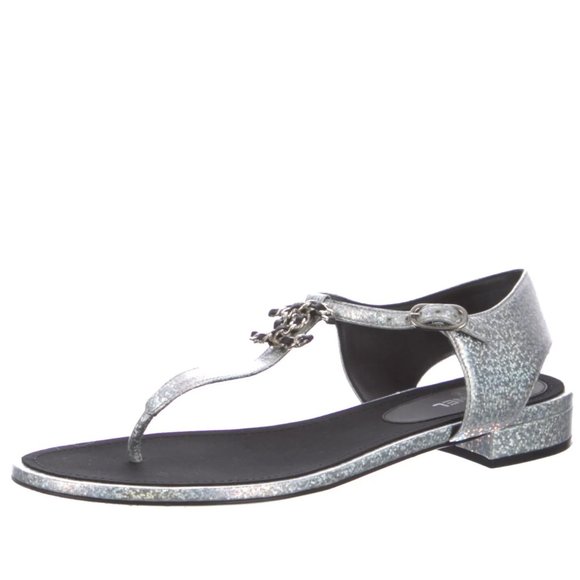 CHANEL Interlocking CC Logo T-Strap Sandals
Size: 11.5 - Picture 3 of 10